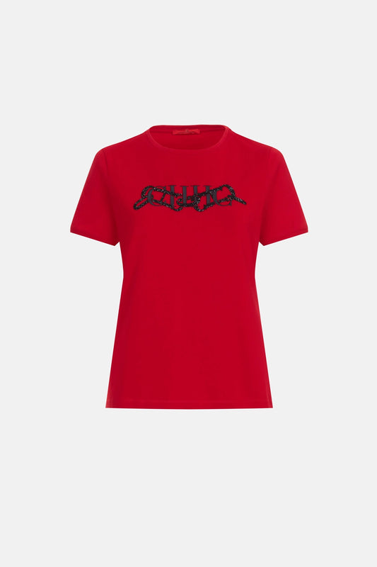 CH T-SHIRT WITH EMBROIDERY AND CRYSTALS